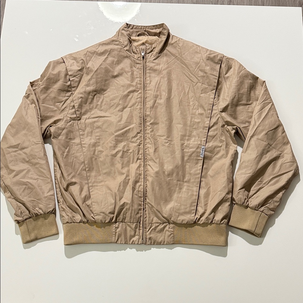 Trader Bay Men's Yellow Bomber Windbreaker Full Zip Jacket VTG Size M